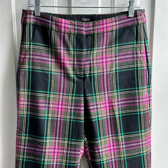 J Crew Kate Straight Leg Pant in Stewart Tartan Plaid Pants Wool Blend NWT - Picture 3 of 9